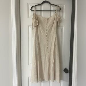 Gal Meets Glam Colleen Elegant Cream Polka Dot Dress